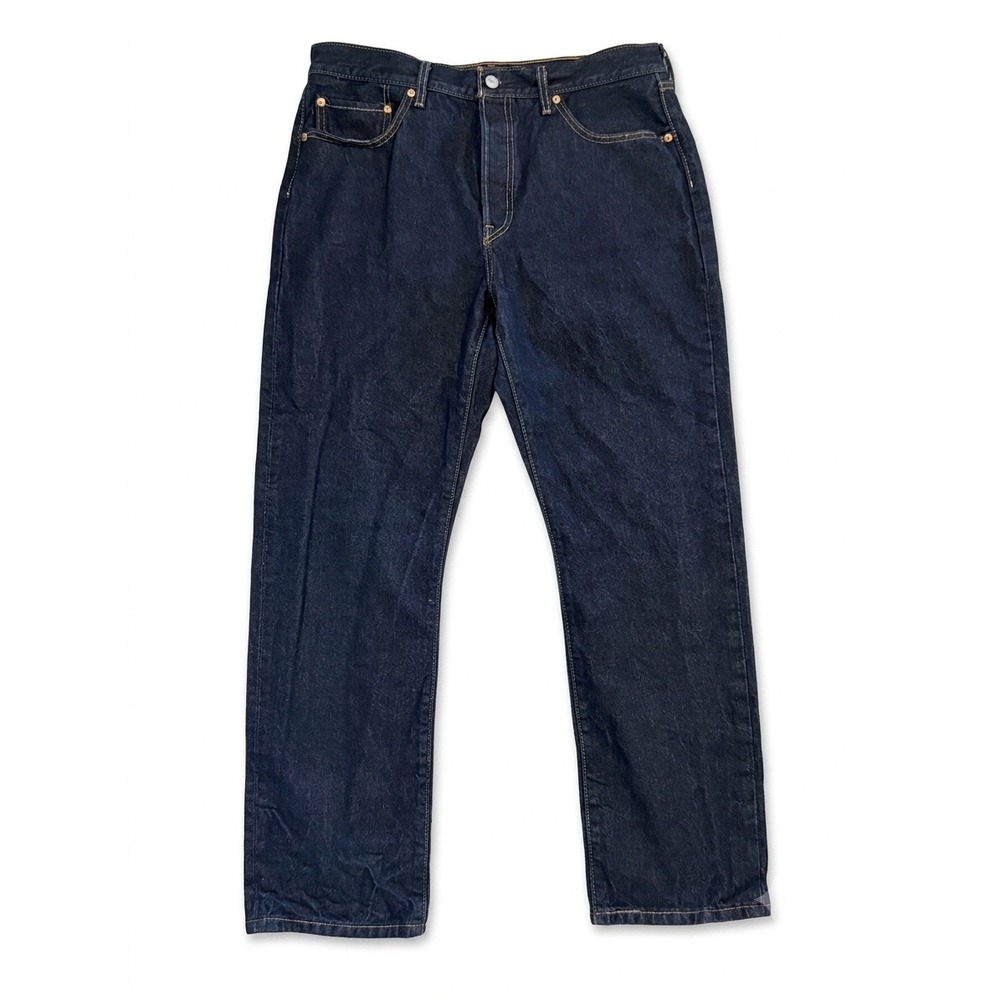Levis Premium 501 Original Fit Jeans Dark Indigo Blue Button Fly 33x30 Mens